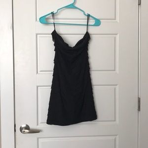 Black strapless dress